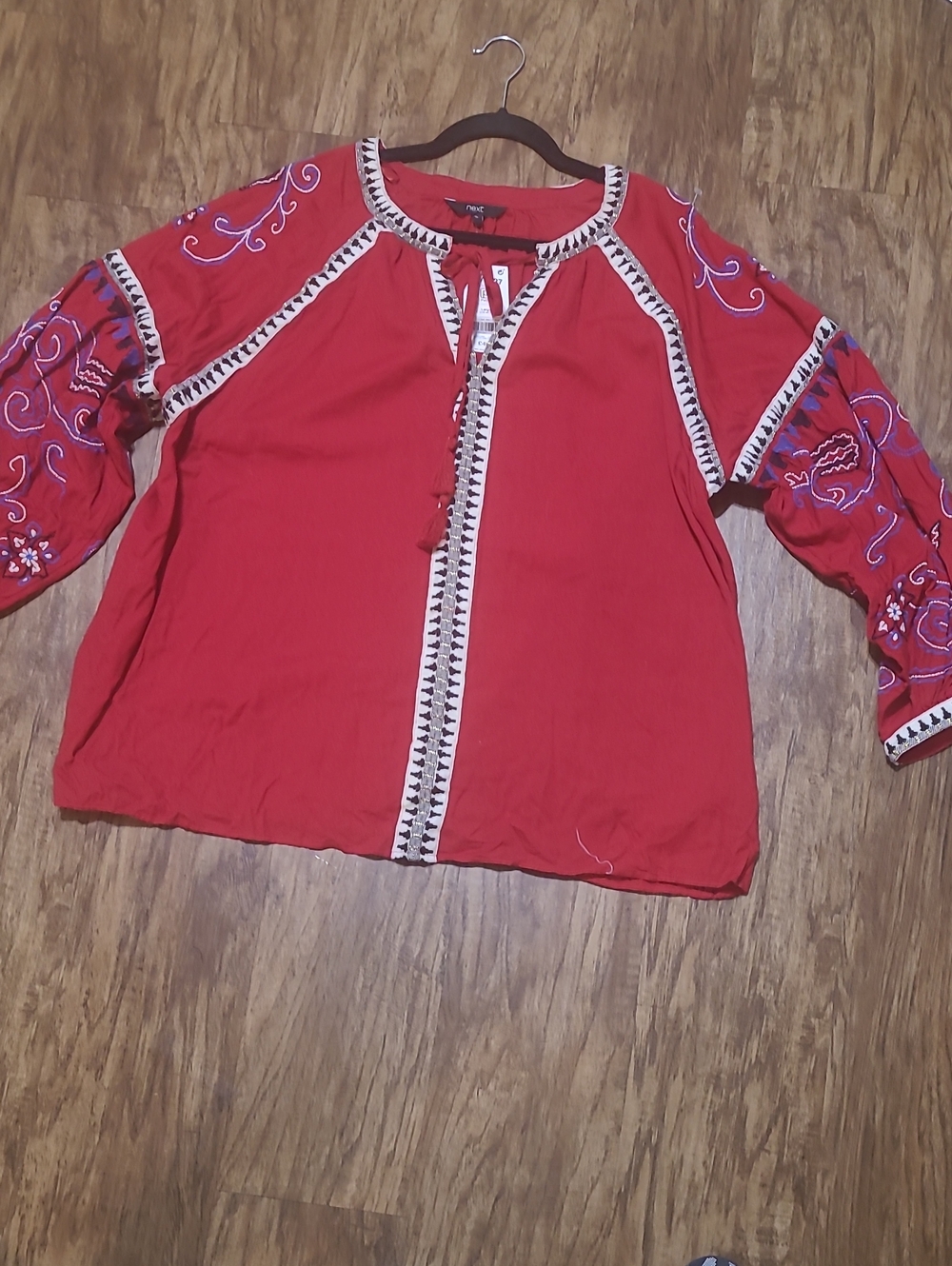 Next Embroidered Boho Peasant Top - Xl